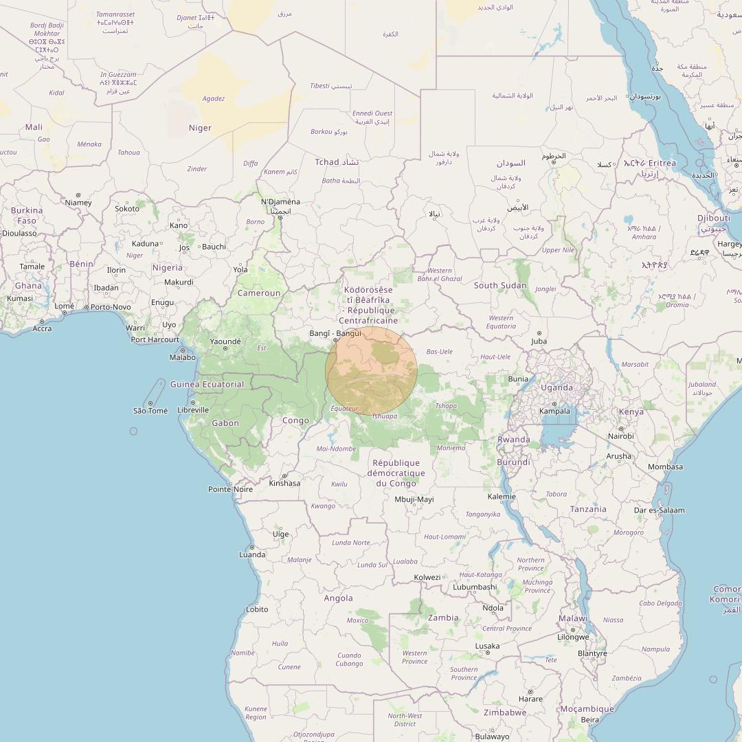 Eutelsat Konnect at 7° E downlink Ka-band AF26 User Spot beam coverage map