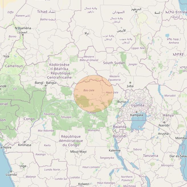 Eutelsat Konnect at 7° E downlink Ka-band AF27 User Spot beam coverage map