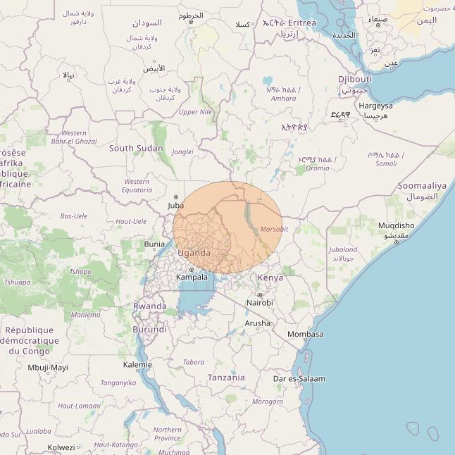 Eutelsat Konnect at 7° E downlink Ka-band AF29 User Spot beam coverage map