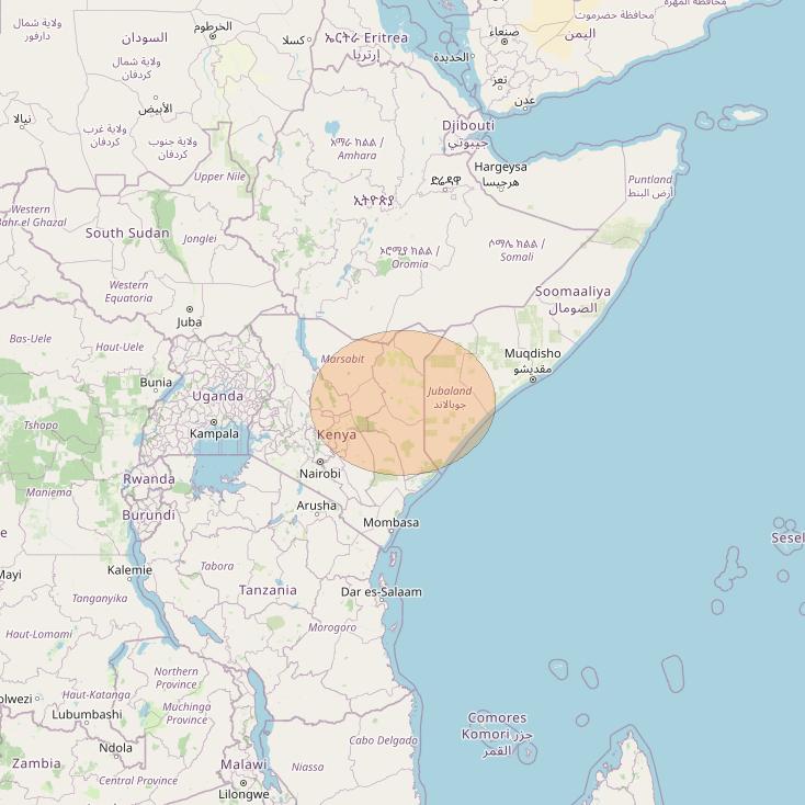 Eutelsat Konnect at 7° E downlink Ka-band AF30 User Spot beam coverage map