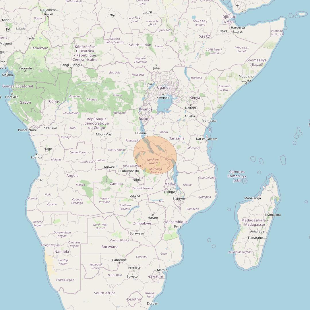 Eutelsat Konnect at 7° E downlink Ka-band AF45 User Spot beam coverage map