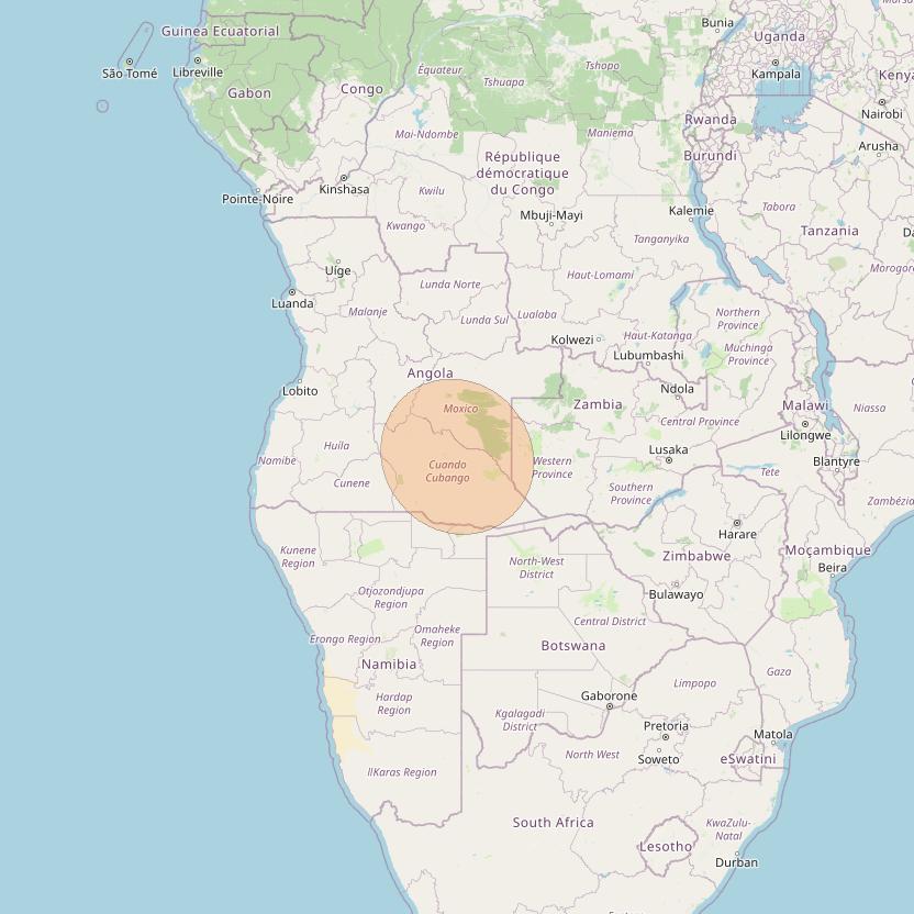 Eutelsat Konnect at 7° E downlink Ka-band AF48 User Spot beam coverage map