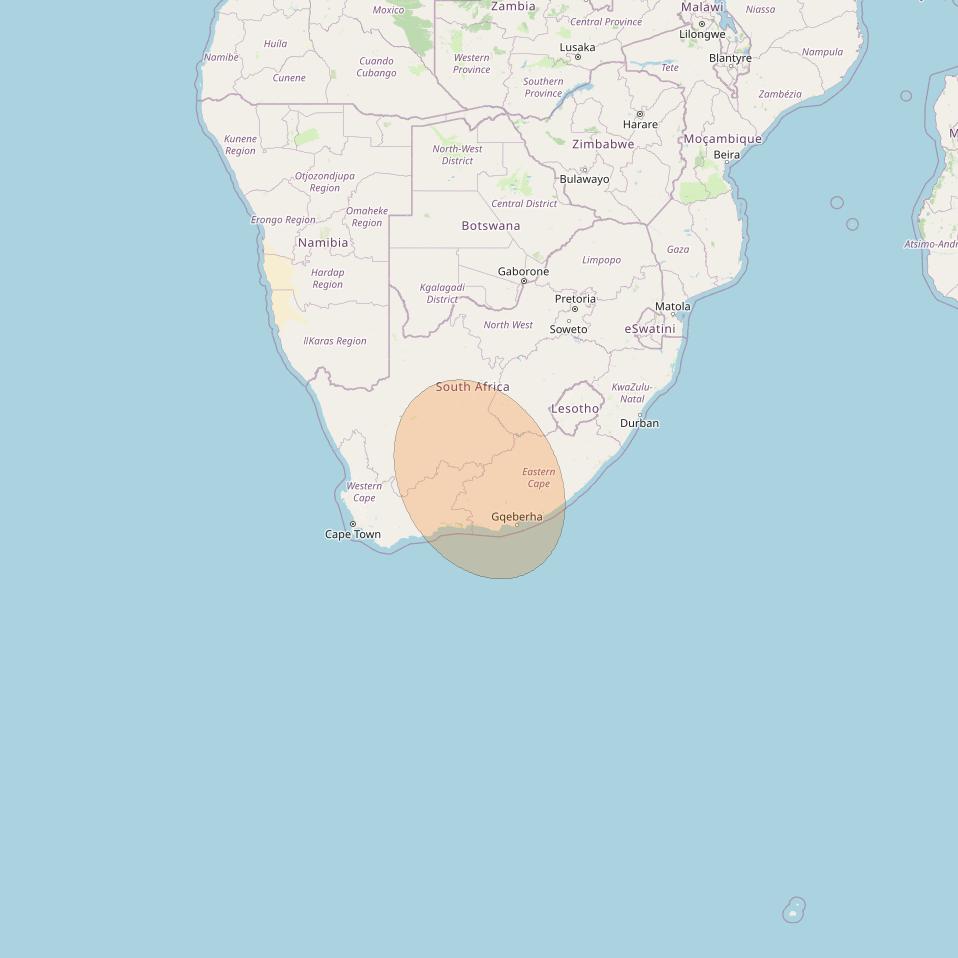 Eutelsat Konnect at 7° E downlink Ka-band AF60 User Spot beam coverage map