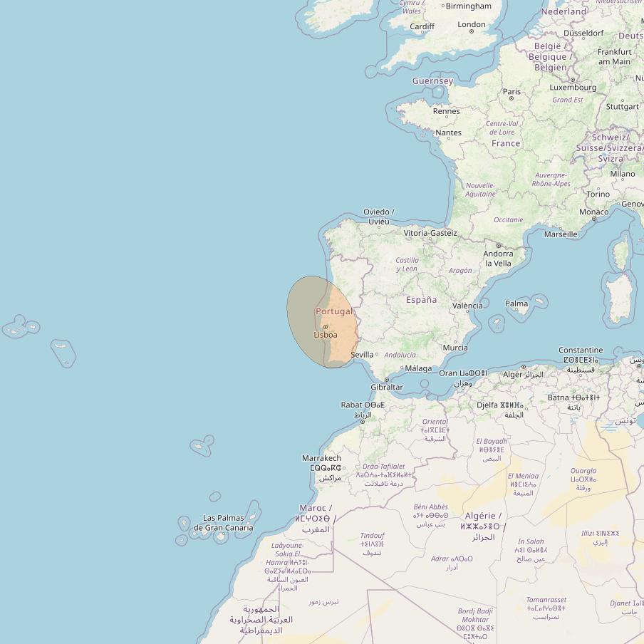 Eutelsat Konnect at 7° E downlink Ka-band EU11 User Spot beam coverage map