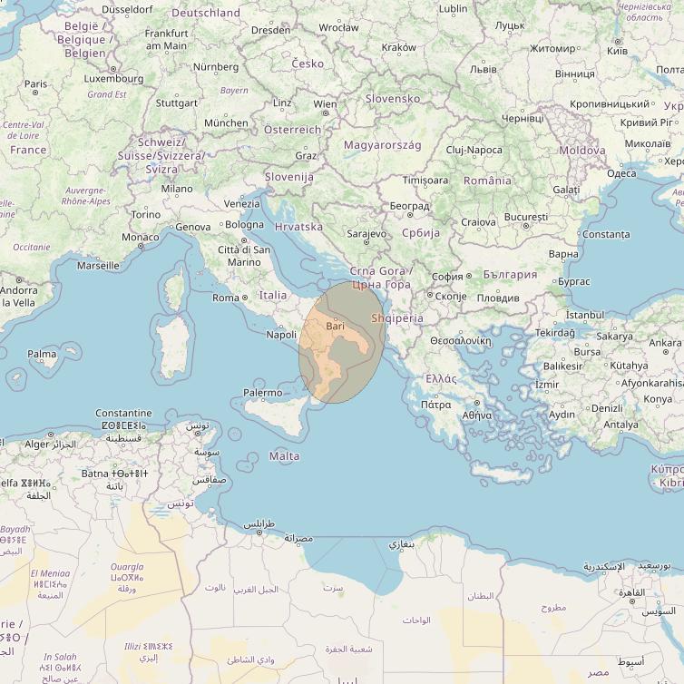 Eutelsat Konnect at 7° E downlink Ka-band EU27 User Spot beam coverage map