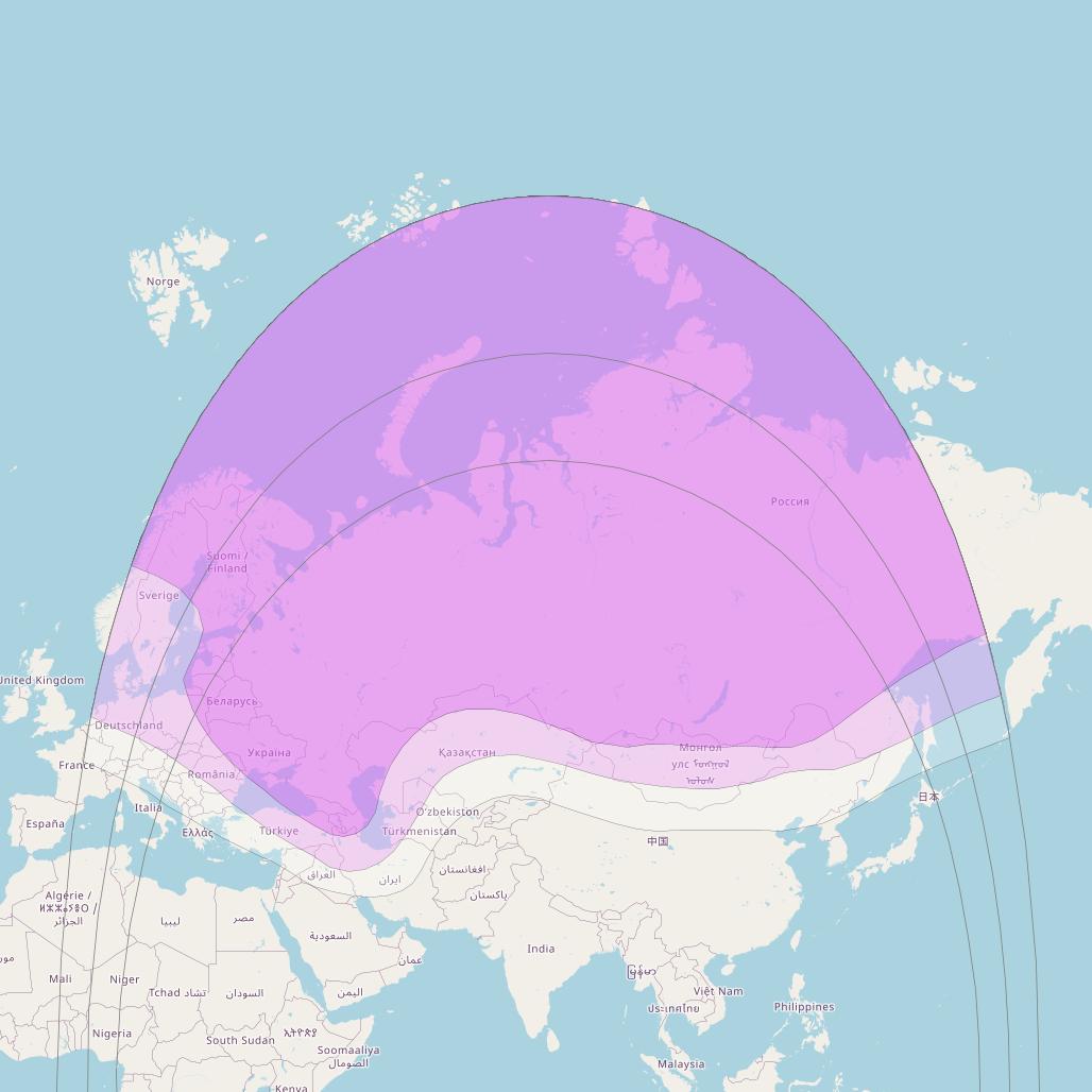 Express 80 at 80° E downlink C-band Fixed beam coverage map