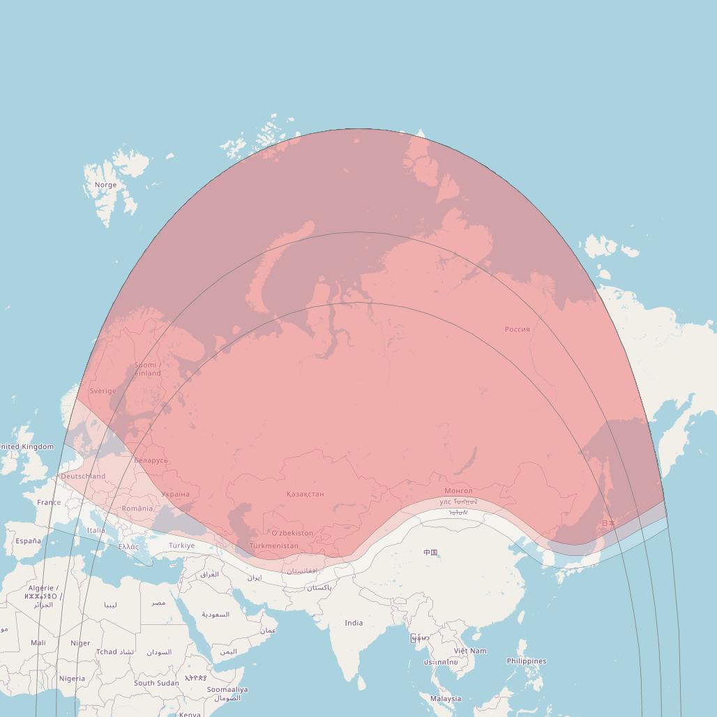 Express 80 at 80° E downlink Ku-band Fixed beam coverage map