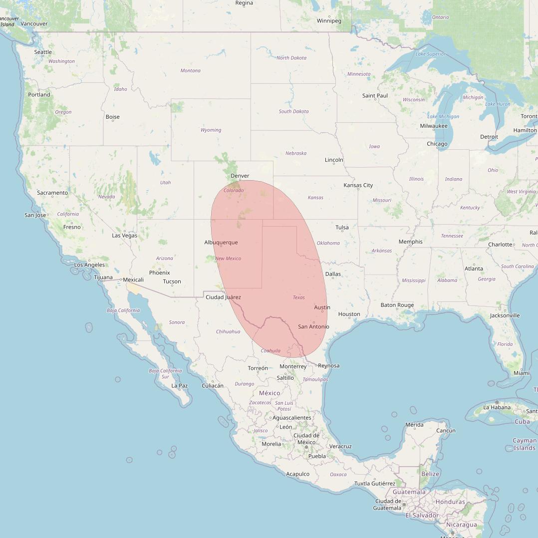 Nuview Alpha at 83&deg; W downlink Ku-band WKU06 User Spot beam coverage map