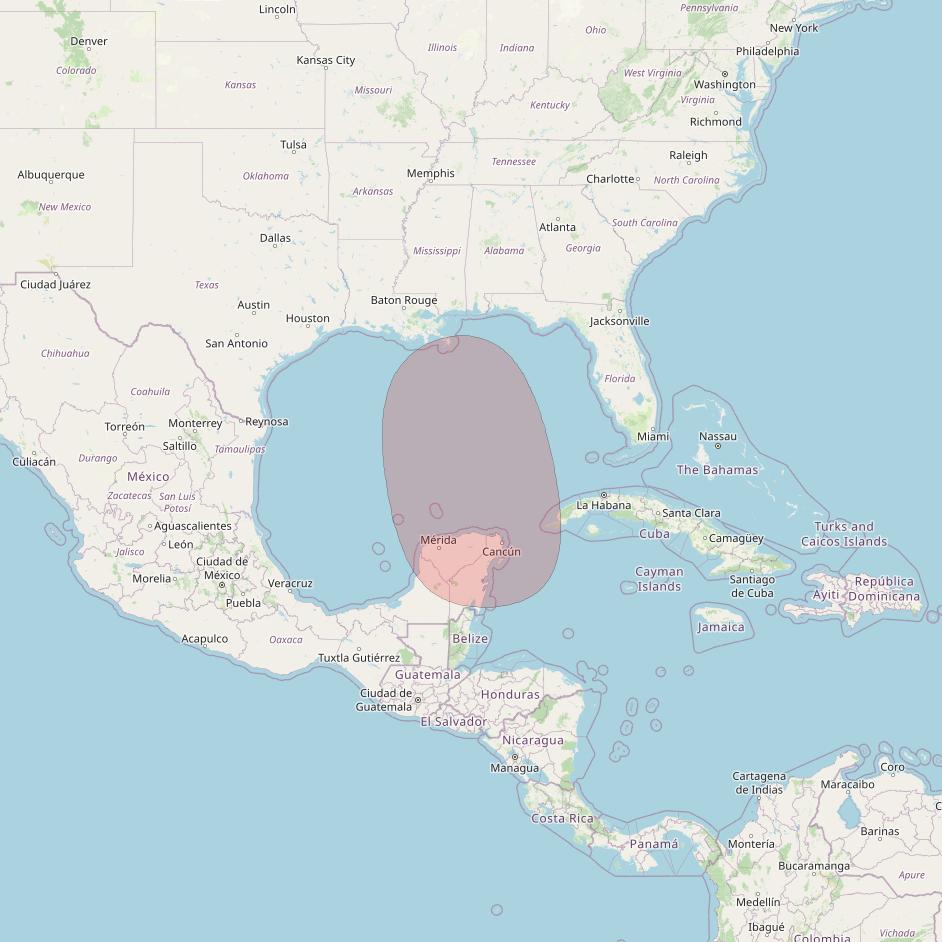 Nuview Alpha at 83&deg; W downlink Ku-band WKU08 User Spot beam coverage map
