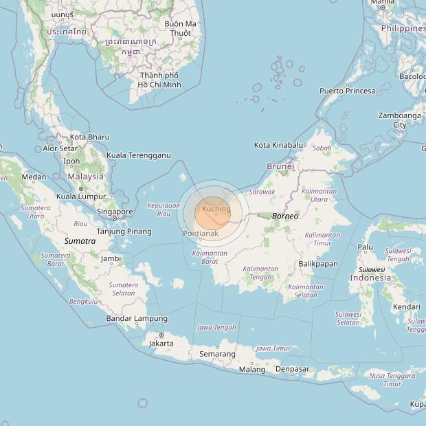 Measat 3D at 91° E downlink Ka-band Spot 04 beam coverage map