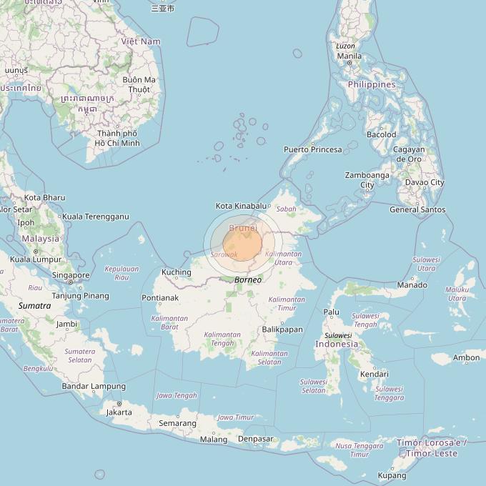 Measat 3D at 91° E downlink Ka-band Spot 06 beam coverage map