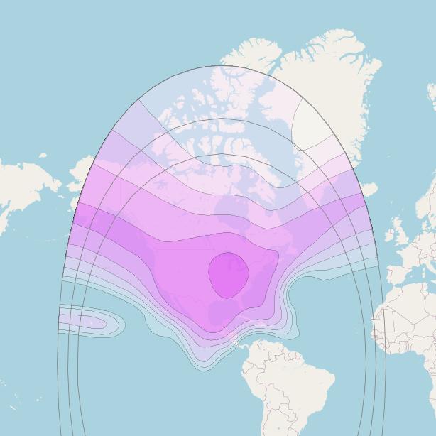 Galaxy 32 at 91° W downlink C-band North America beam coverage map