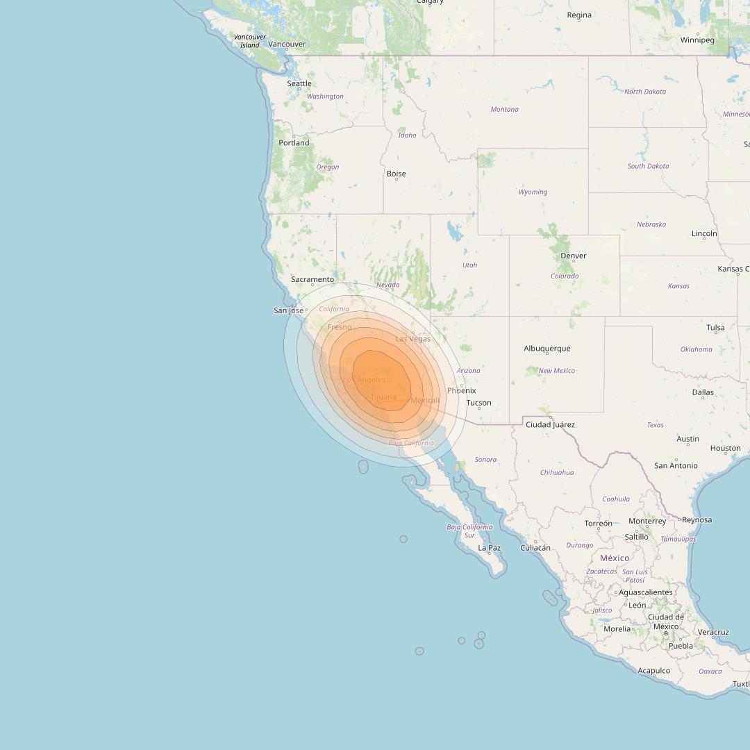 Intelsat 40E at 91&deg; W downlink Ka-band 601L Gateway Spot beam coverage map