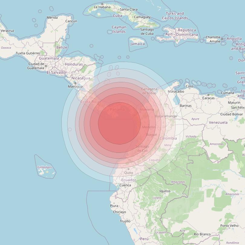 Intelsat 40E at 91&deg; W downlink Ku-band K01 User Spot beam coverage map