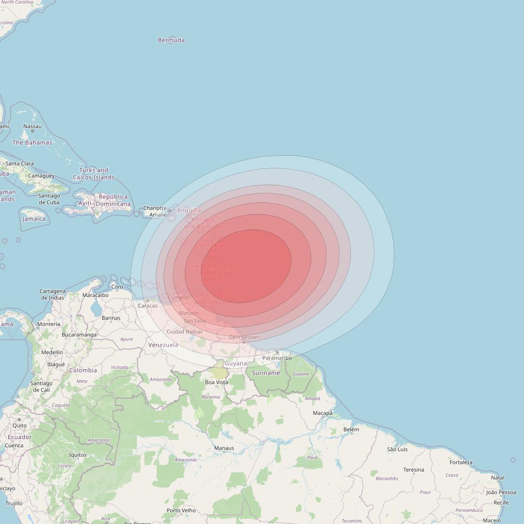 Intelsat 40E at 91&deg; W downlink Ku-band K02 User Spot beam coverage map