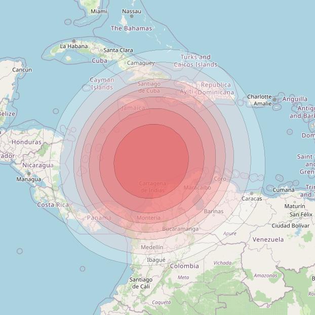 Intelsat 40E at 91&deg; W downlink Ku-band K04 User Spot beam coverage map
