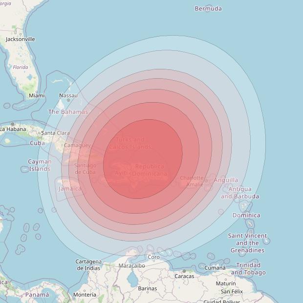 Intelsat 40E at 91&deg; W downlink Ku-band K09 User Spot beam coverage map