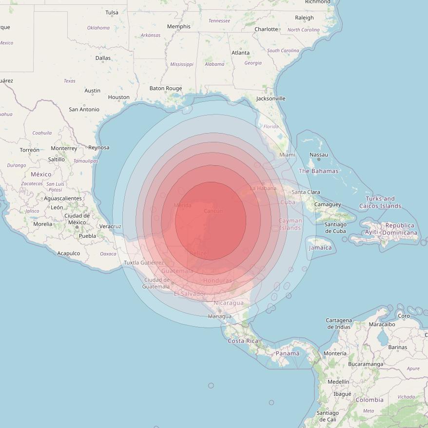 Intelsat 40E at 91&deg; W downlink Ku-band K11 User Spot beam coverage map