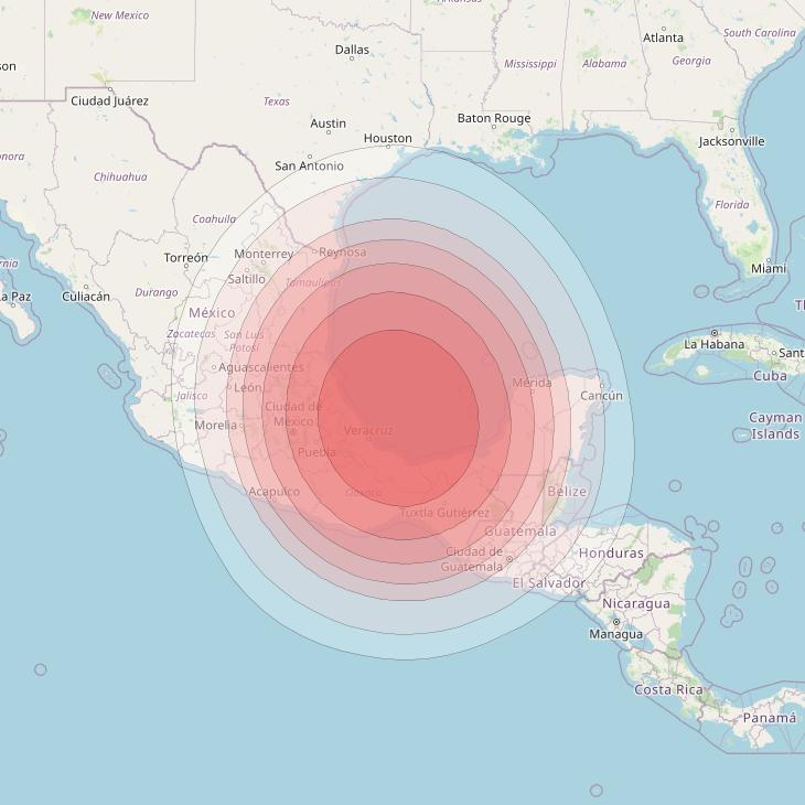 Intelsat 40E at 91&deg; W downlink Ku-band K12 User Spot beam coverage map
