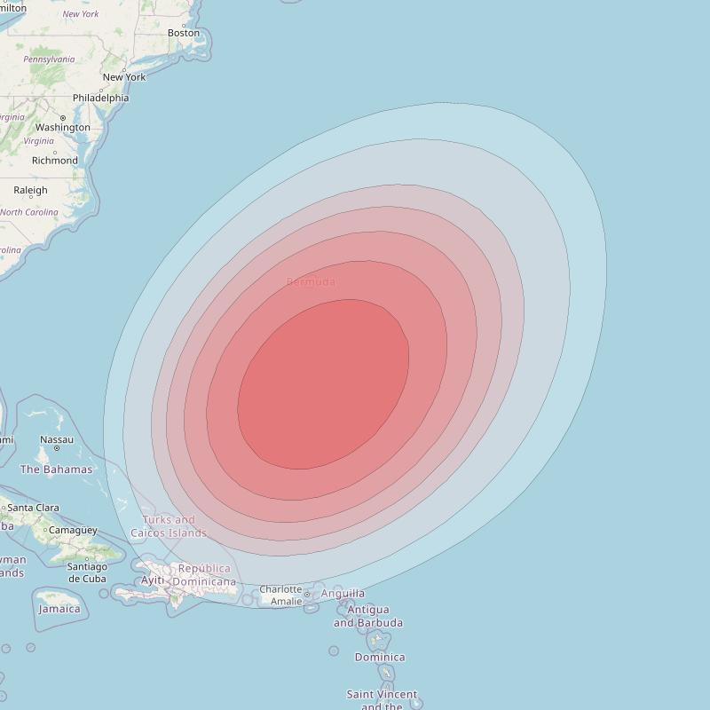 Intelsat 40E at 91&deg; W downlink Ku-band K15 User Spot beam coverage map