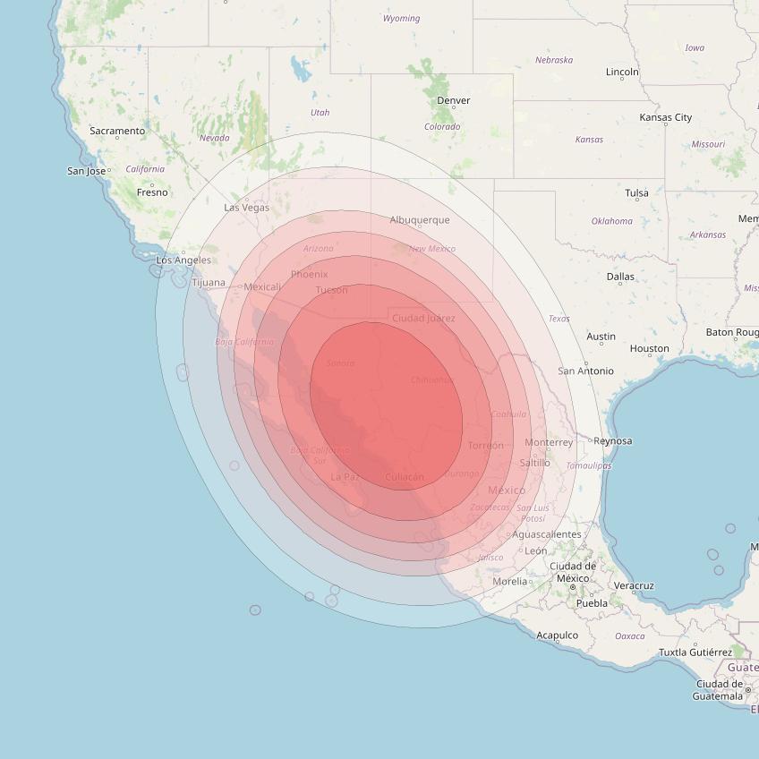 Intelsat 40E at 91&deg; W downlink Ku-band K20 User Spot beam coverage map