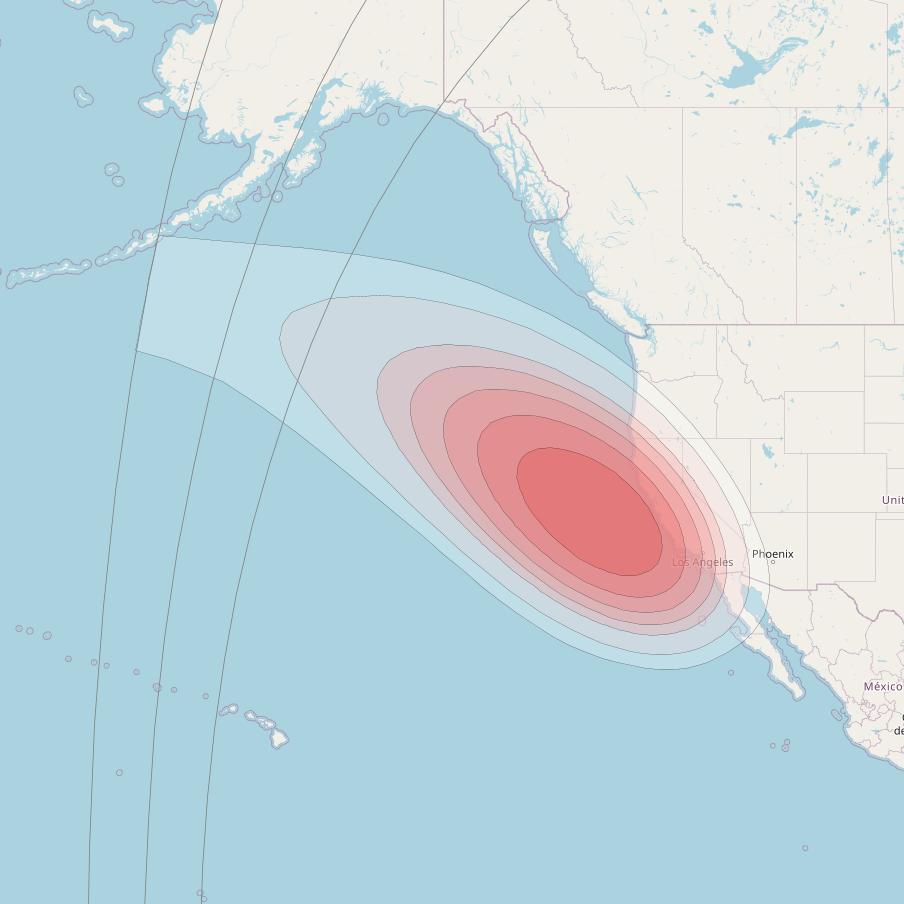 Intelsat 40E at 91&deg; W downlink Ku-band K28 User Spot beam coverage map