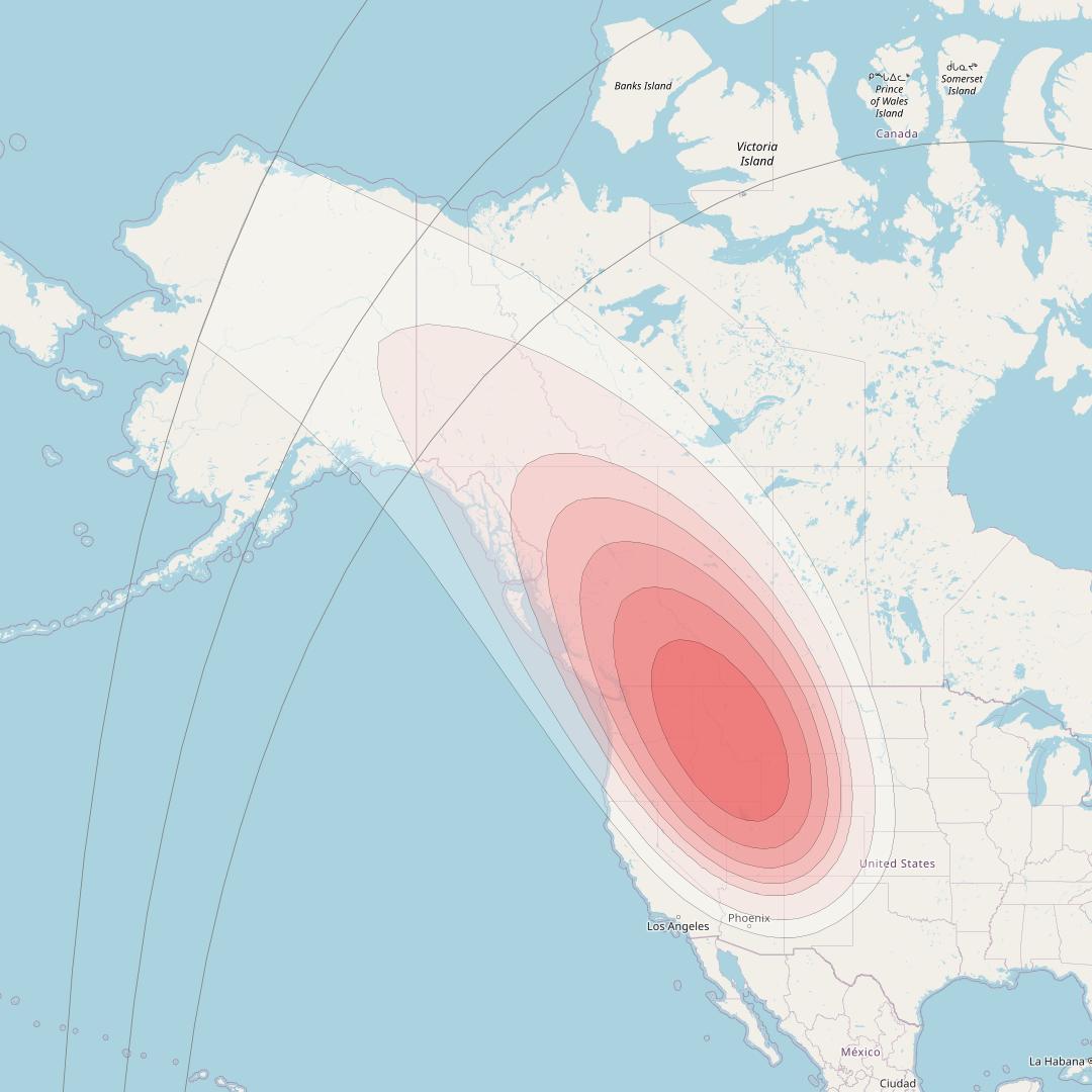 Intelsat 40E at 91&deg; W downlink Ku-band K34 User Spot beam coverage map