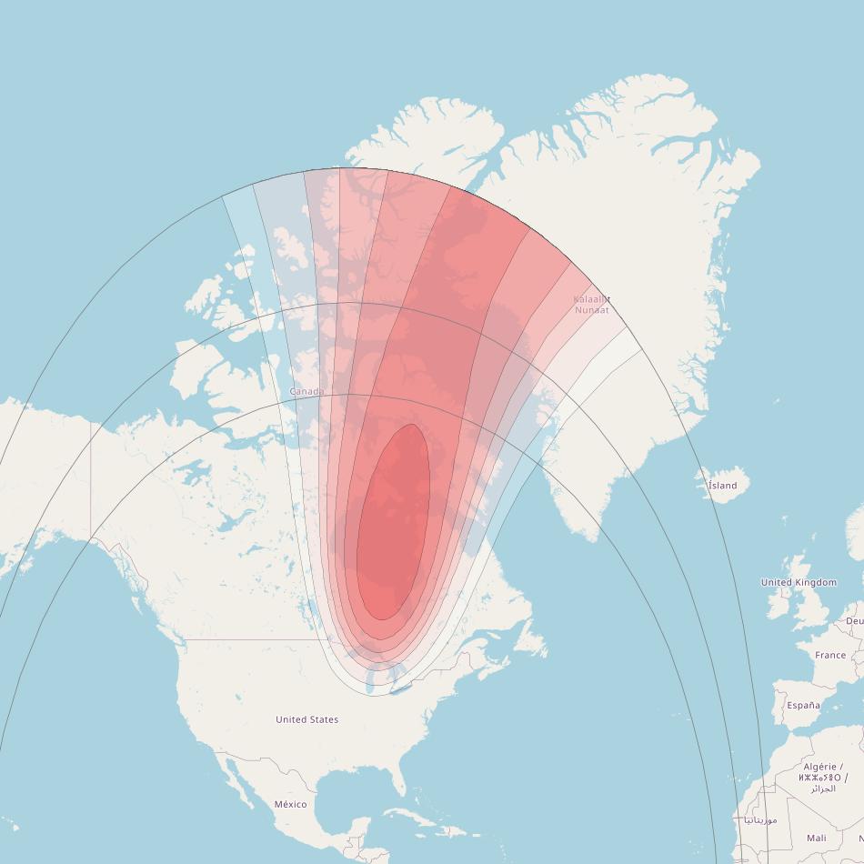 Intelsat 40E at 91&deg; W downlink Ku-band K38 User Spot beam coverage map