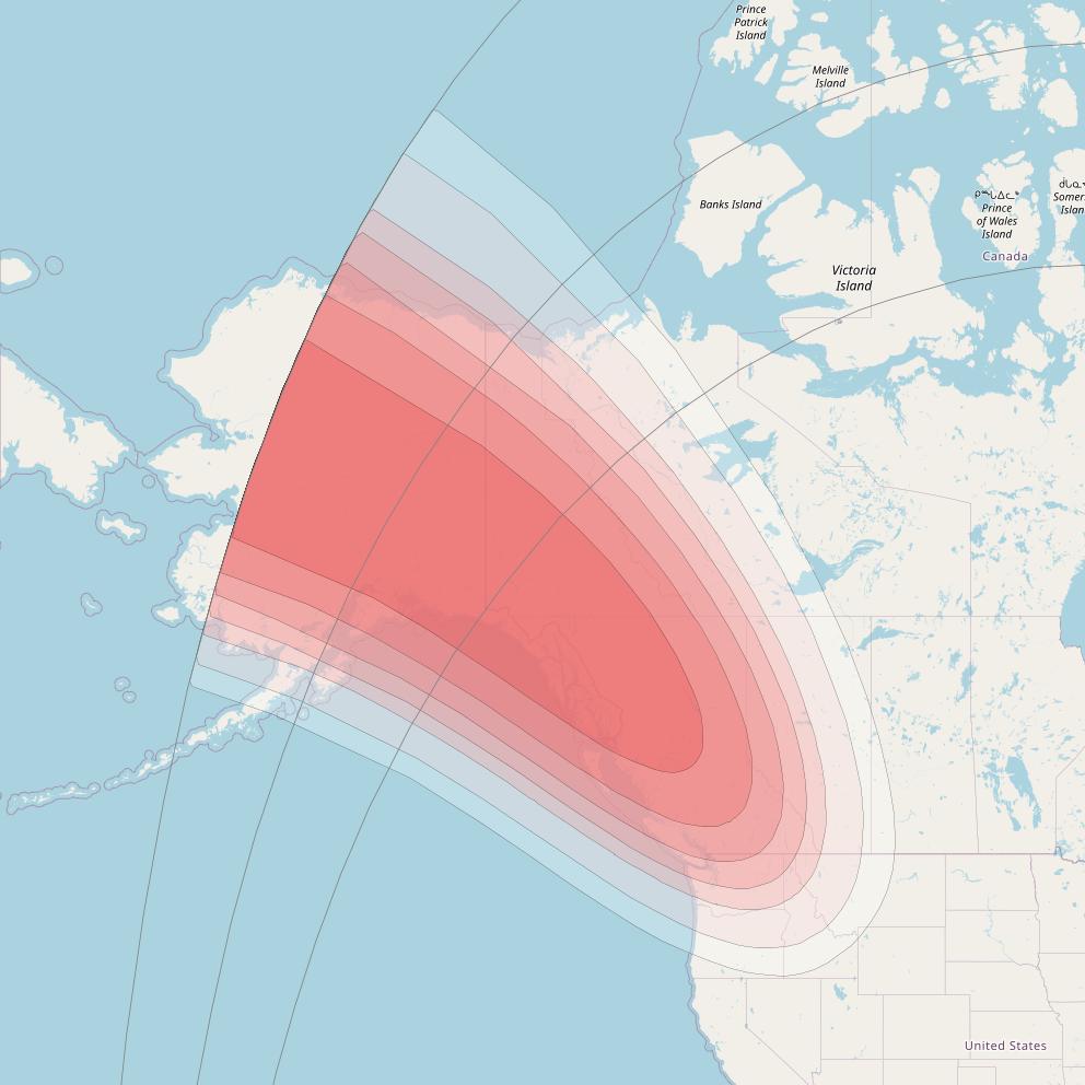 Intelsat 40E at 91&deg; W downlink Ku-band K41 User Spot beam coverage map