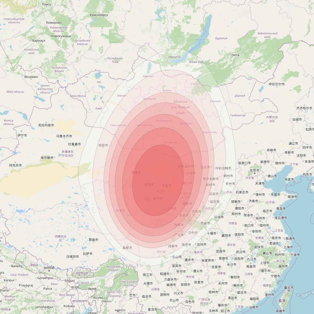 SES 12 at 95° E downlink Ku-band NE02 Spot beam coverage map