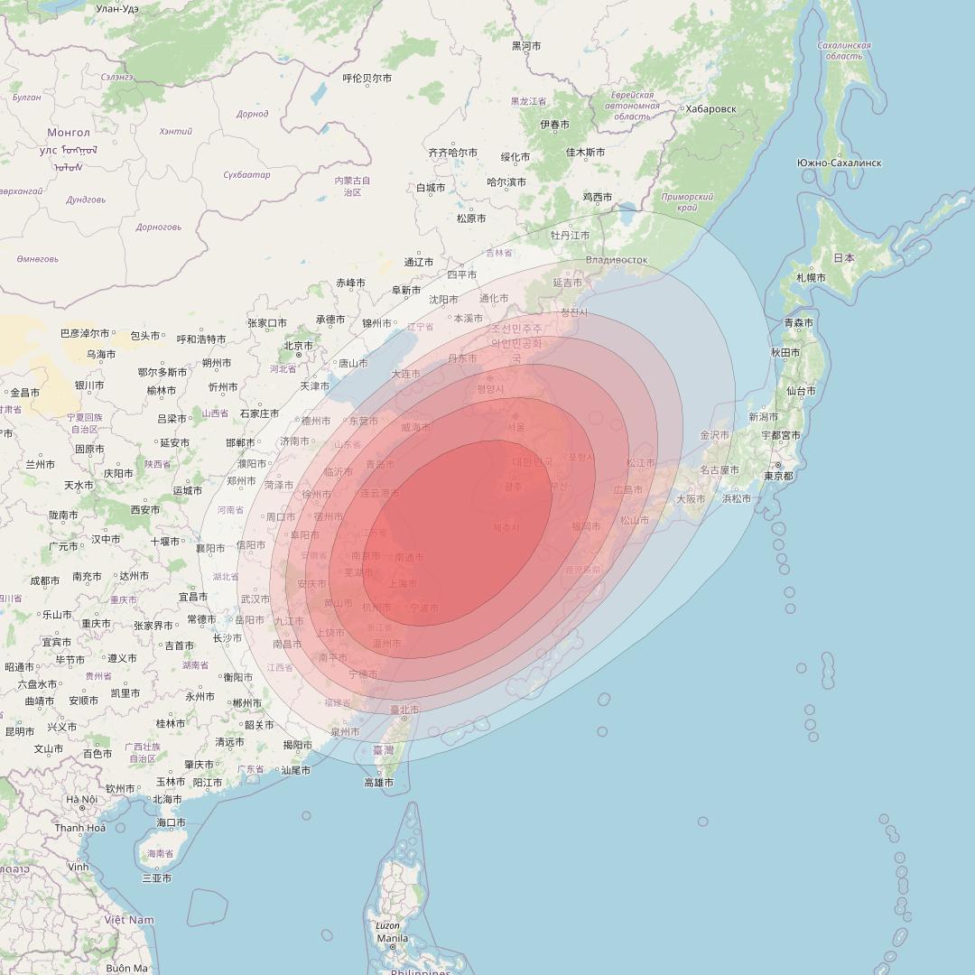 SES 12 at 95° E downlink Ku-band NE09 Spot beam coverage map