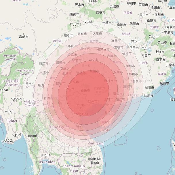 SES 12 at 95° E downlink Ku-band NE11 Spot beam coverage map