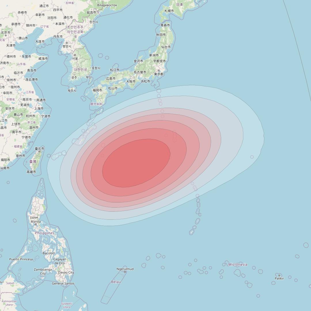 SES 12 at 95° E downlink Ku-band NE14 Spot beam coverage map