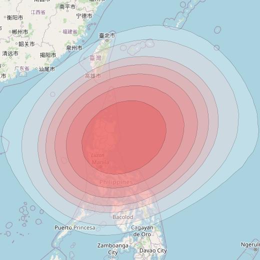 SES 12 at 95° E downlink Ku-band NE16 Spot beam coverage map