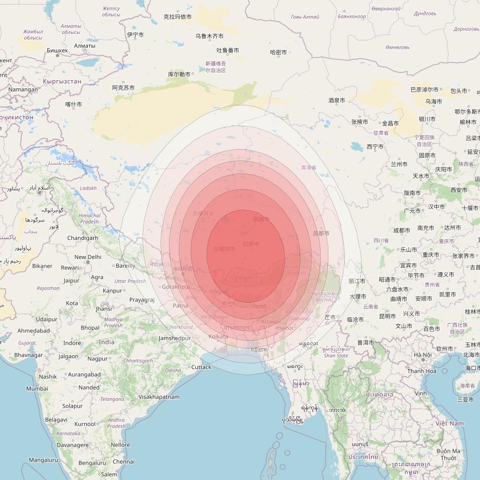 SES 12 at 95° E downlink Ku-band SA03 Spot beam coverage map