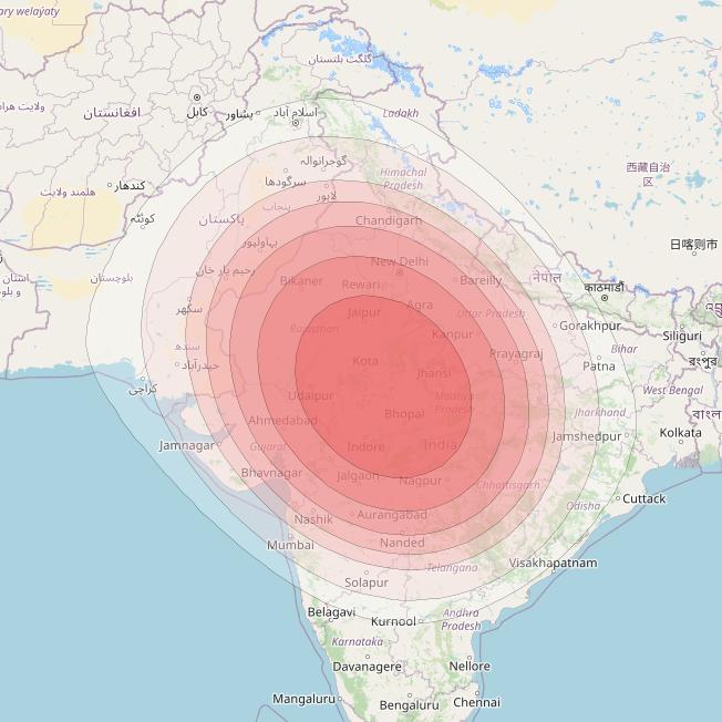 SES 12 at 95° E downlink Ku-band SA06 Spot beam coverage map