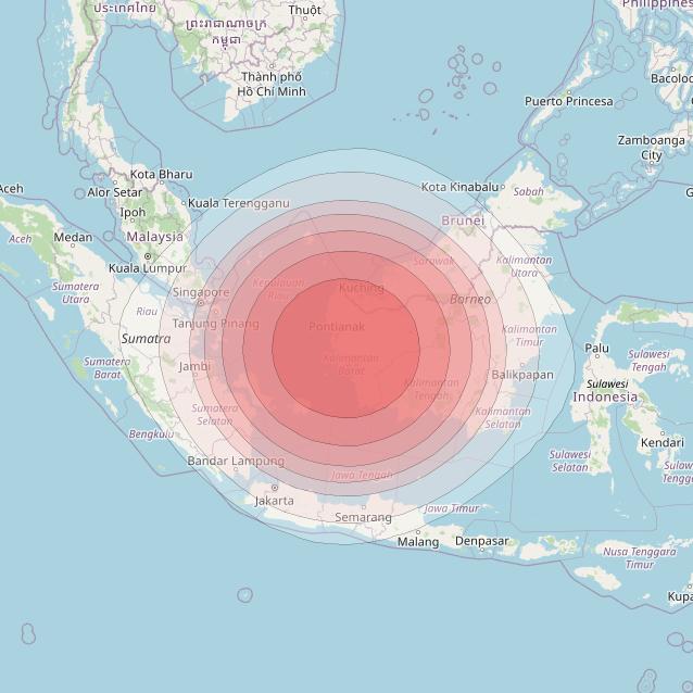 SES 12 at 95° E downlink Ku-band SE08 Spot beam coverage map