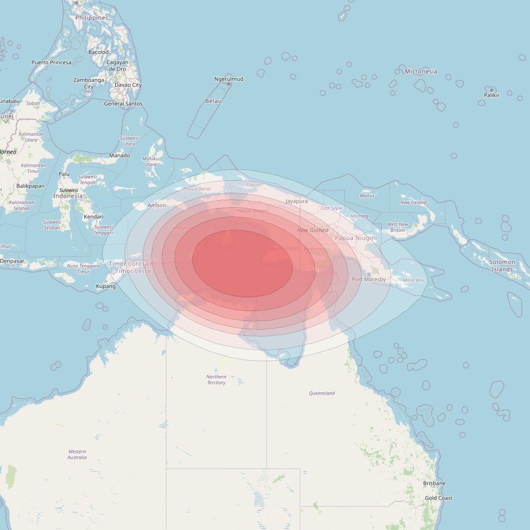 SES 12 at 95° E downlink Ku-band SE18 Spot beam coverage map