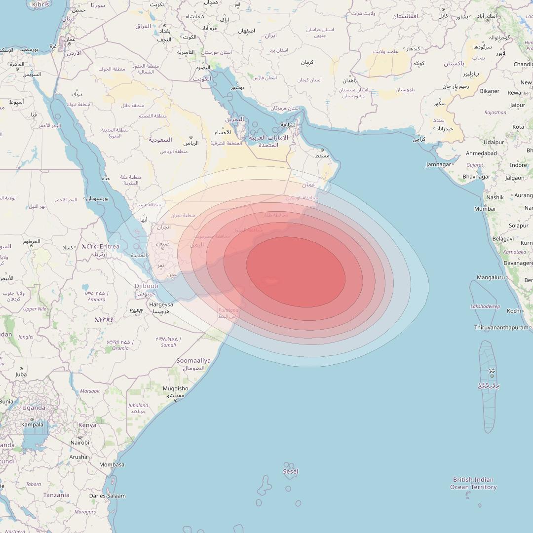 SES 12 at 95° E downlink Ku-band WA12 Spot beam coverage map