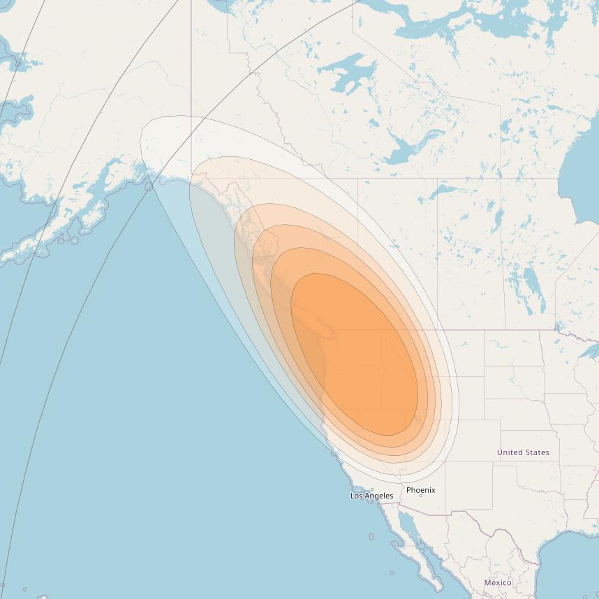 Spaceway 3 at 95° W downlink Ka-band Regional RD1 beam coverage map