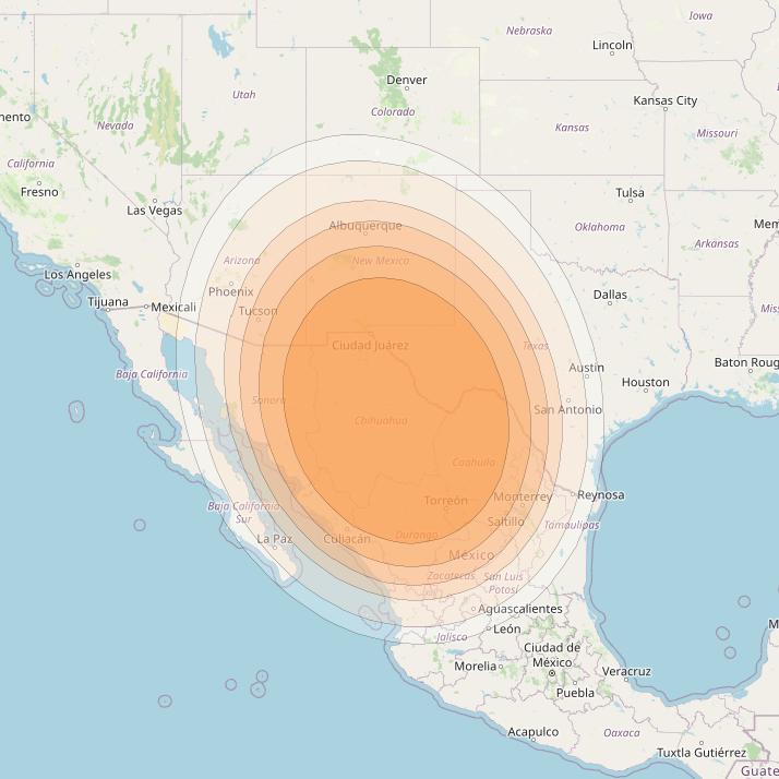 Spaceway 3 at 95° W downlink Ka-band Regional RD14 beam coverage map