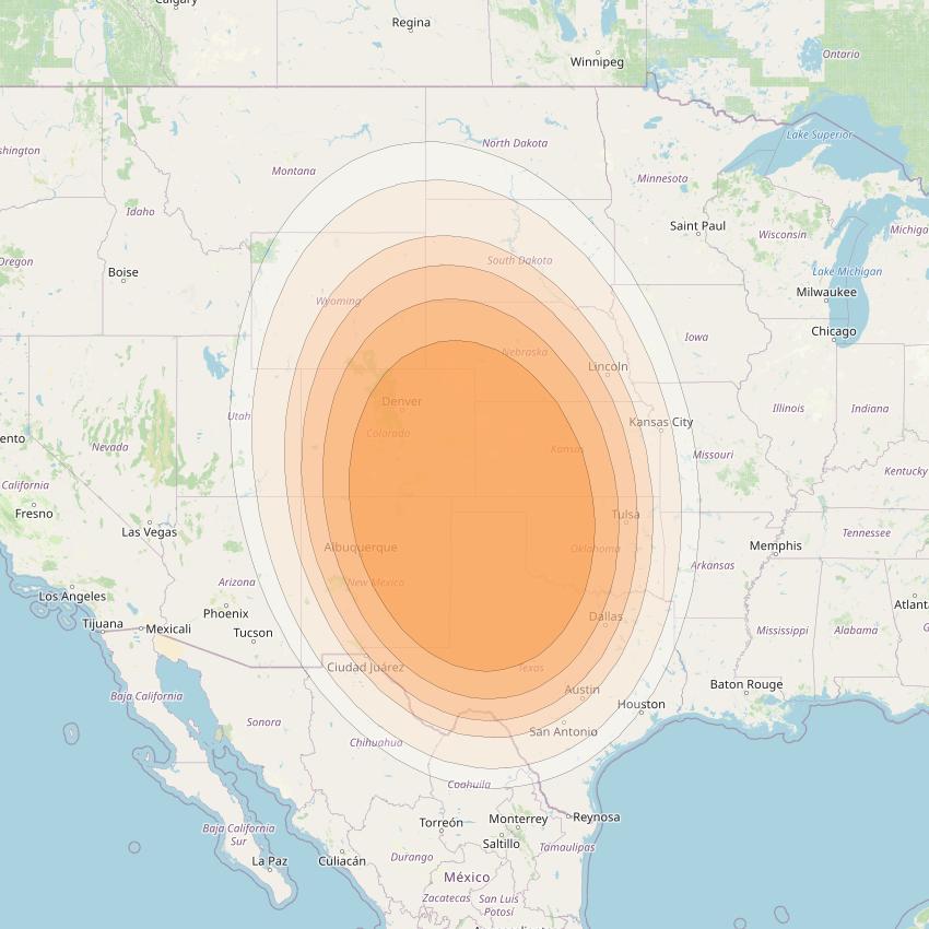 Spaceway 3 at 95° W downlink Ka-band Regional RD9 beam coverage map