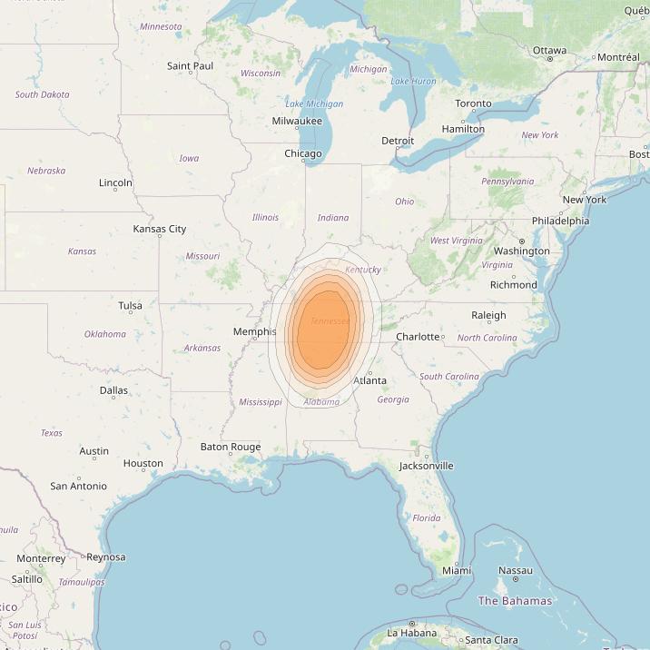 Spaceway 3 at 95° W downlink Ka-band Spot SPD11 beam coverage map