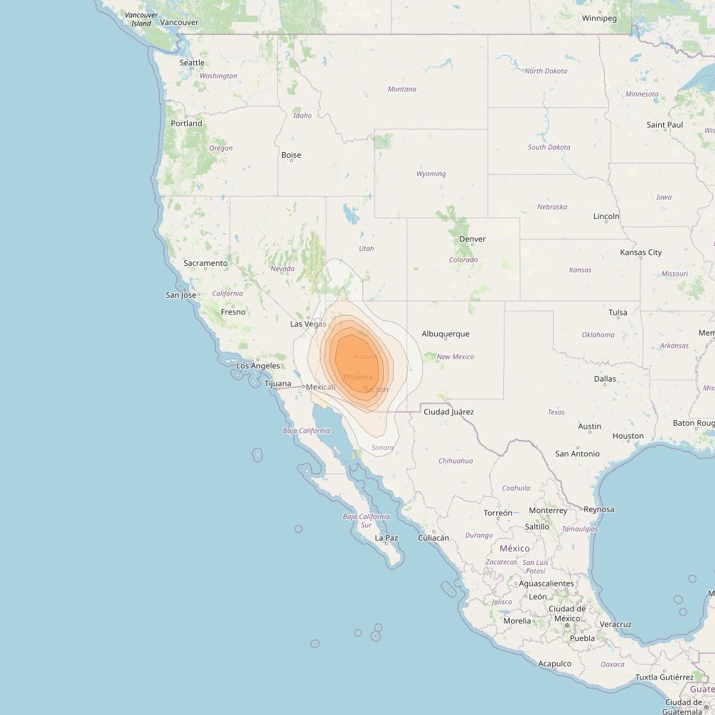 Spaceway 3 at 95° W downlink Ka-band Spot SPD13 beam coverage map