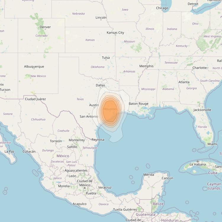 Spaceway 3 at 95° W downlink Ka-band Spot SPD15 beam coverage map