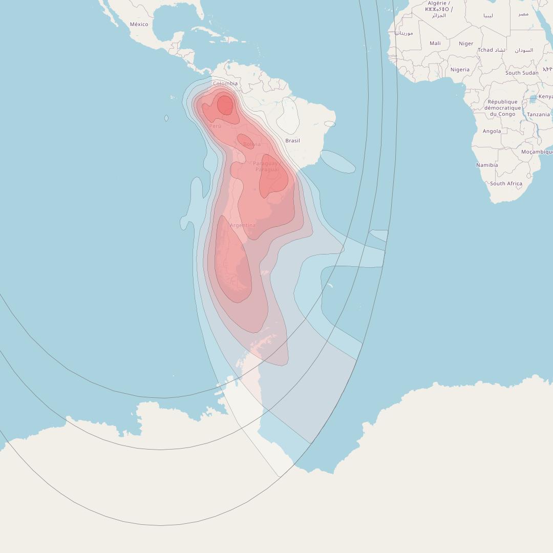 Intelsat 31 at 95° W downlink Ku-band R3LD beam coverage map