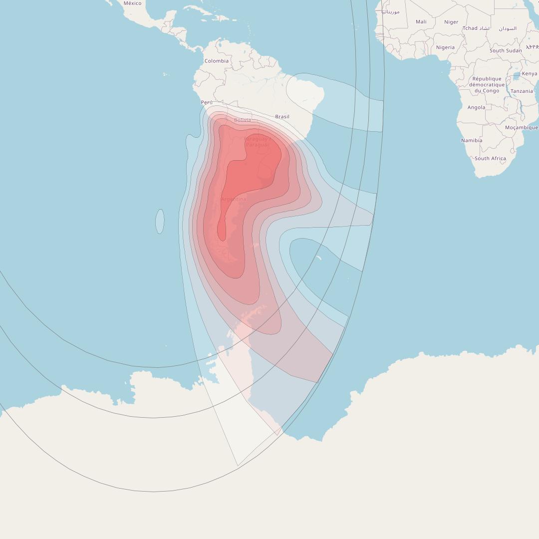 Intelsat 30 at 95° W downlink Ku-band R4L beam coverage map