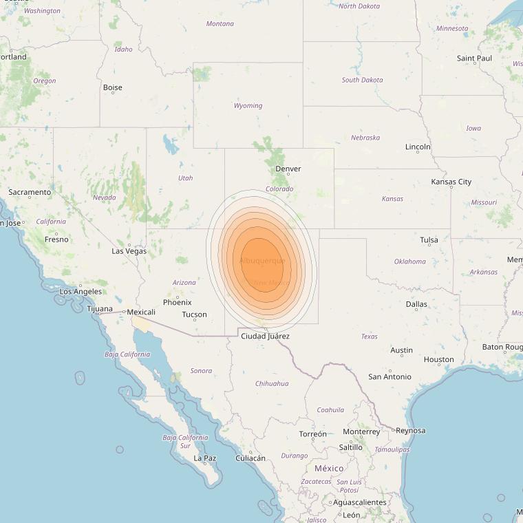 Echostar 19 at 97° W downlink Ka-band G01 Gateway beam coverage map