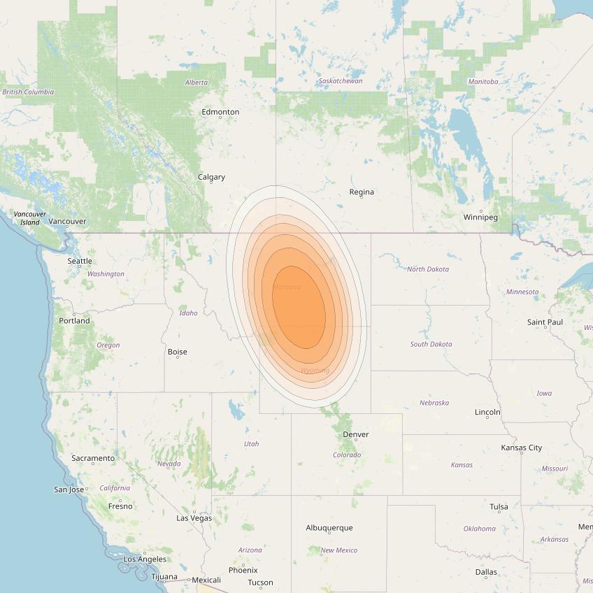 Echostar 19 at 97° W downlink Ka-band G03 Gateway beam coverage map