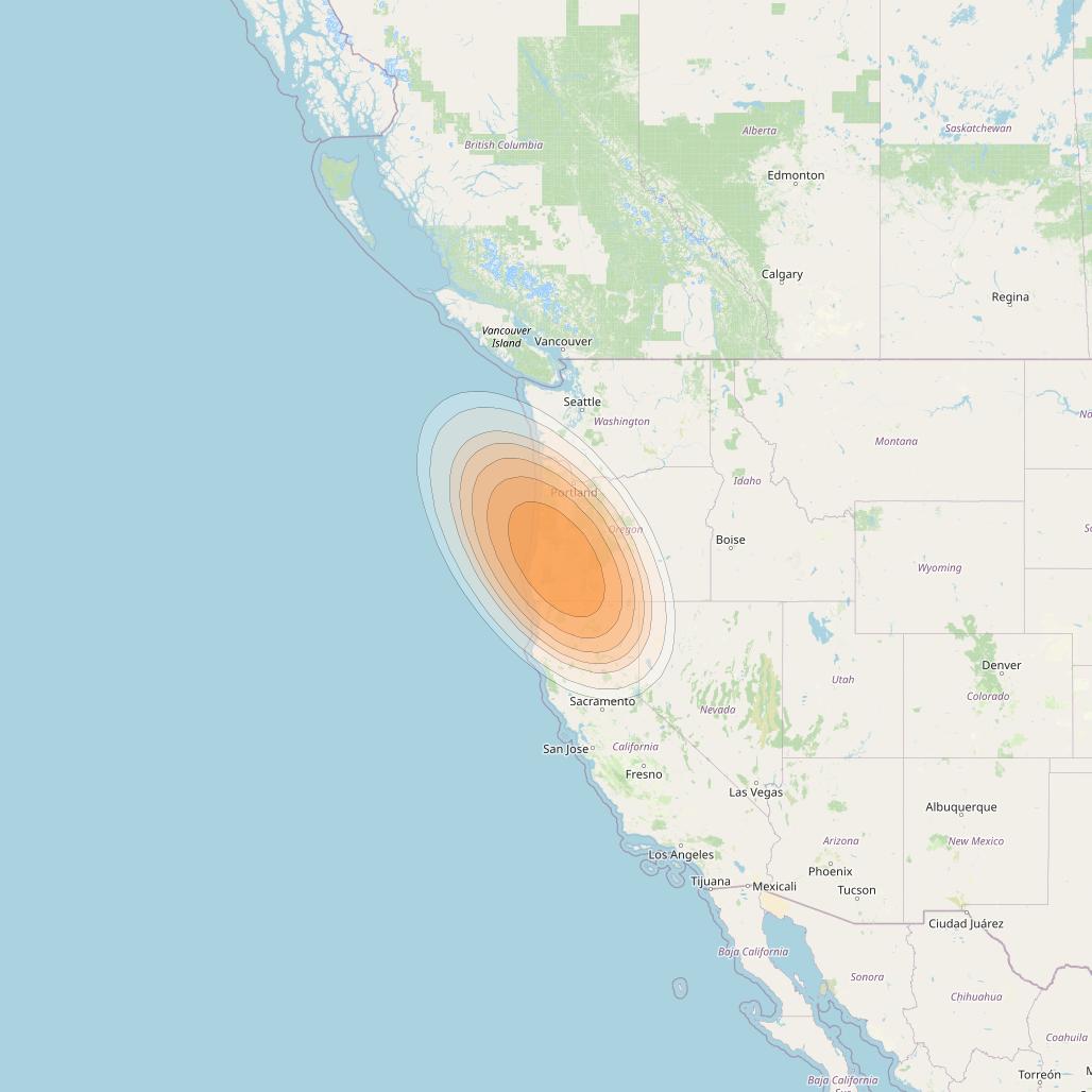 Echostar 19 at 97° W downlink Ka-band G09 Gateway beam coverage map